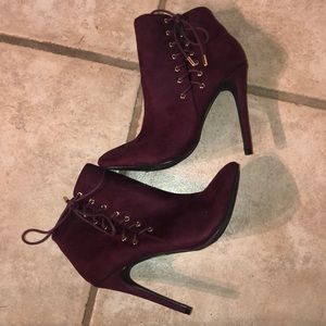 LACED UP BOOTIE HEELS